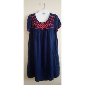 Old Navy navy blue dress with coral detail